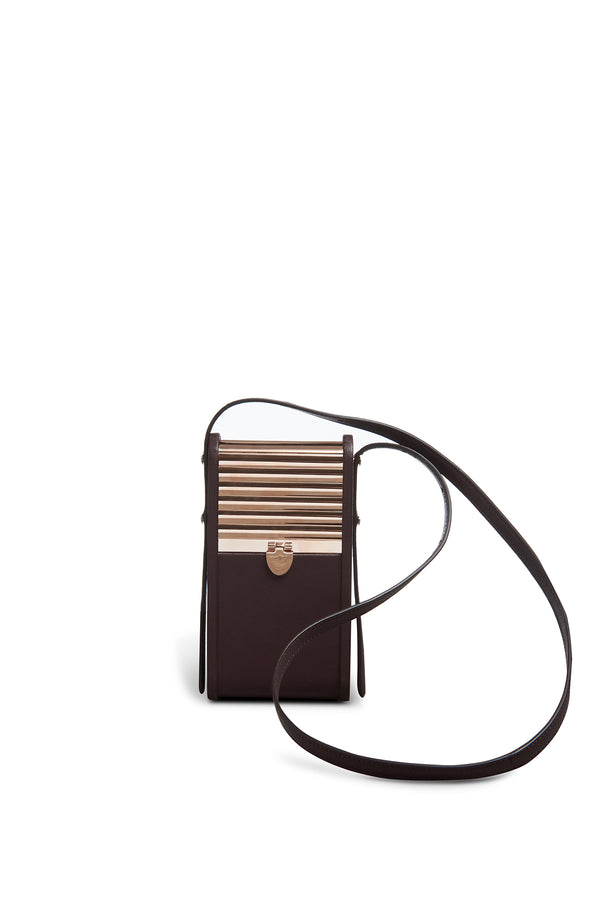 Gabriela Hearst Mabel Crossbody Phone Case In Bordeaux Nappa Leather
