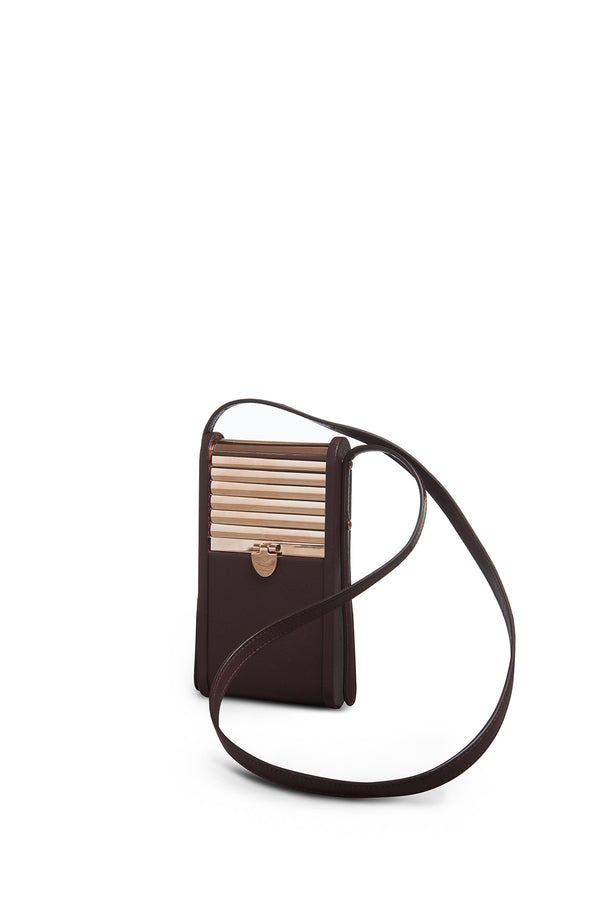 gabriela hearst Mabel Crossbody Phone Case in Bordeaux Nappa Leather