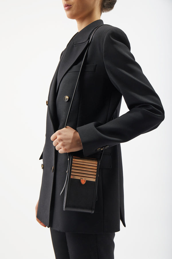 Gabriela Hearst Mabel Phone Case In Black Nappa Leather