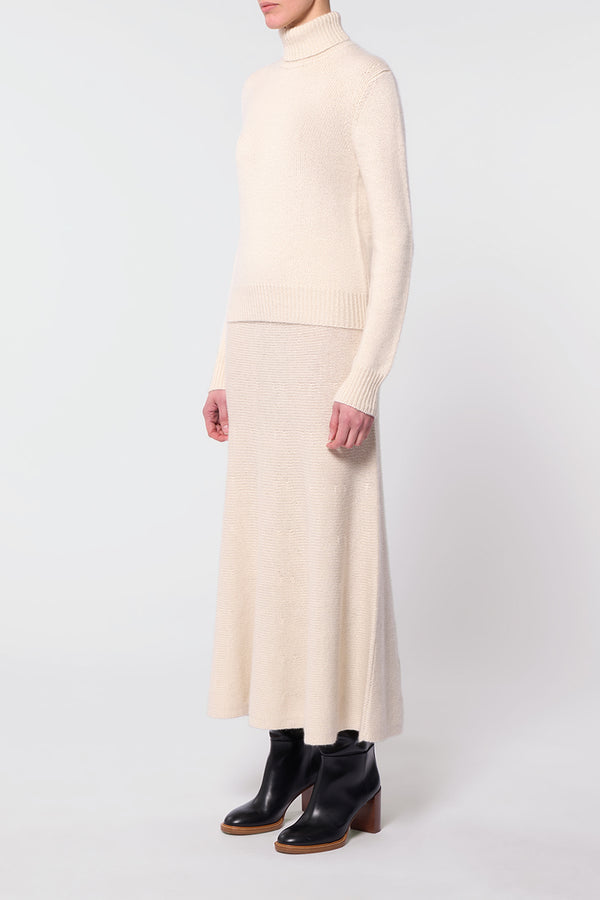 Gabriela Hearst Madden Knit Turtleneck Sweater In Ivory Cashmere