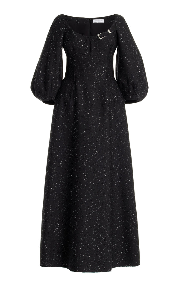 gabriela hearst Madyn Sequin Maxi Dress in Black Virgin Wool