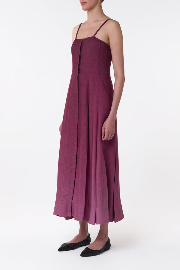 Gabriela Hearst Magritte Maxi Dress In Bordeaux Cashmere Silk