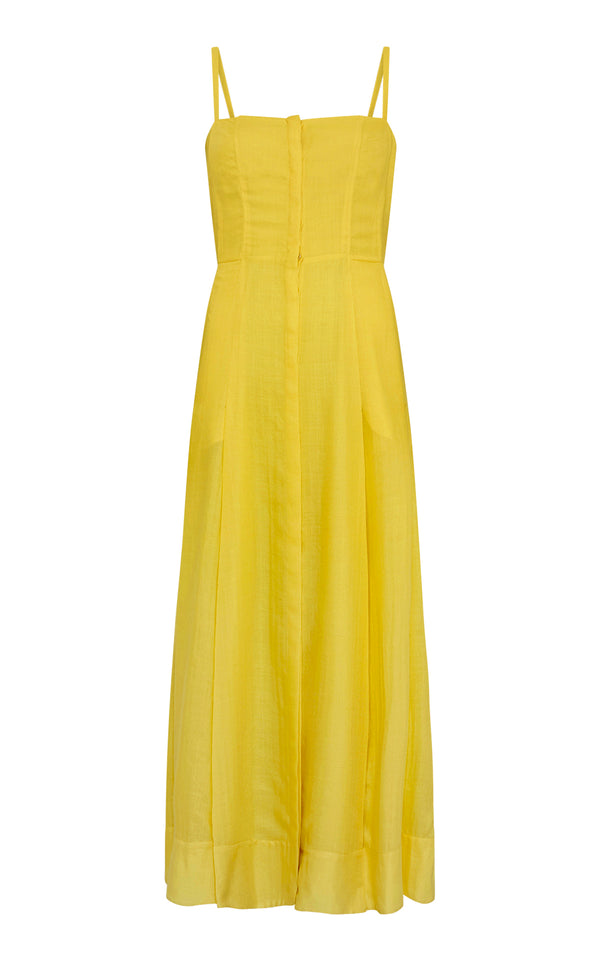 gabriela hearst Magritte Maxi Dress in Cadmium Yellow Cashmere Silk Herringbone