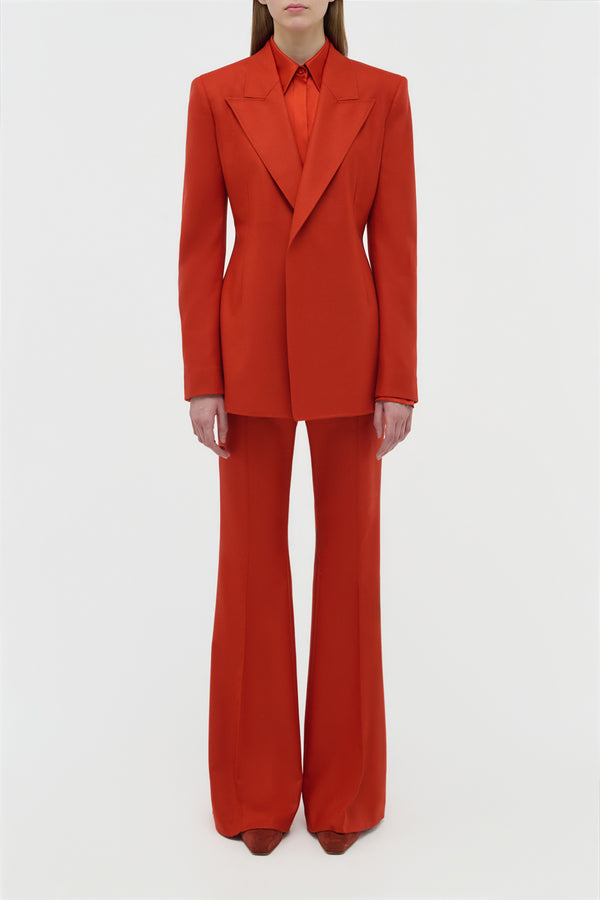 Gabriela Hearst Mairi Blazer In Antelope Orange Wool Cashmere Flannel