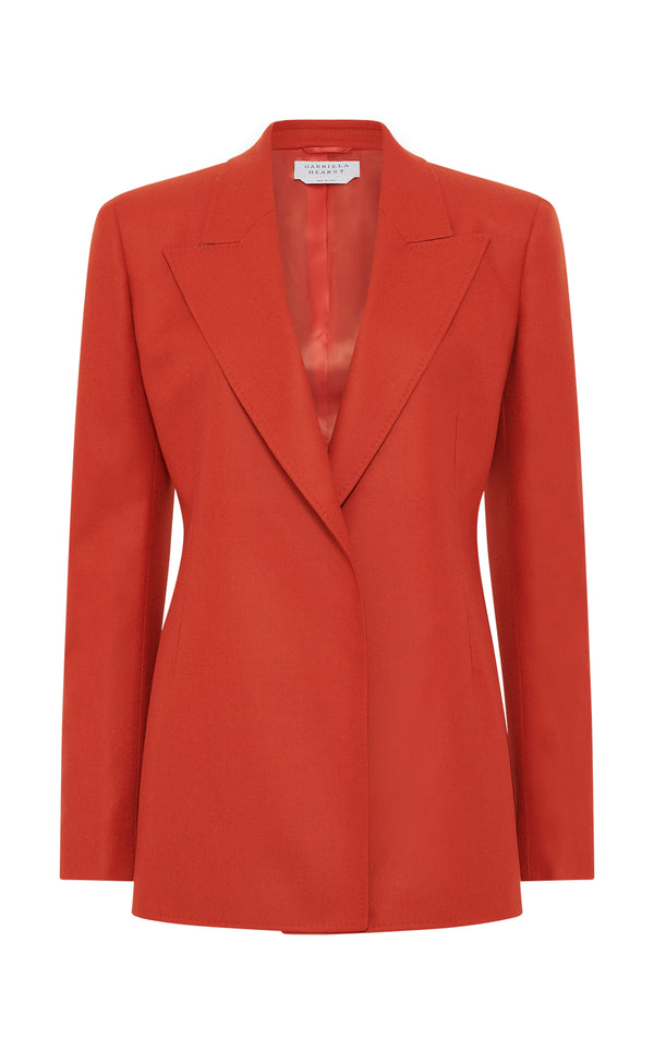 gabriela hearst Mairi Blazer in Antelope Orange Wool Cashmere Flannel