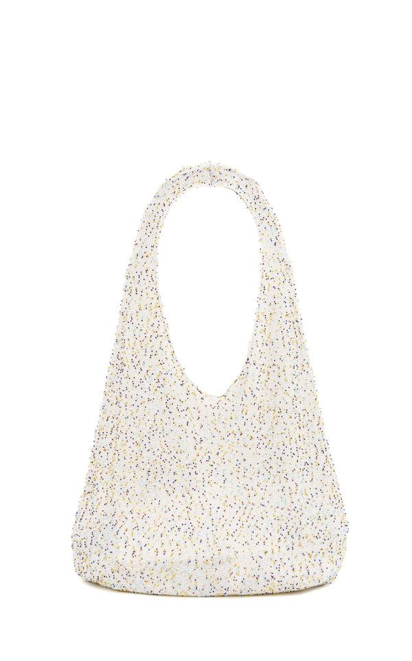 gabriela hearst Manasa Knit Hobo Bag in Ivory Multi Beaded Cashmere