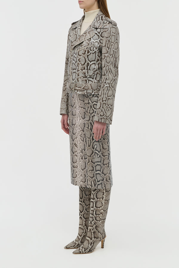 Gabriela Hearst Manuela Midi Skirt In Greyscale Inversa™ Snakeskin