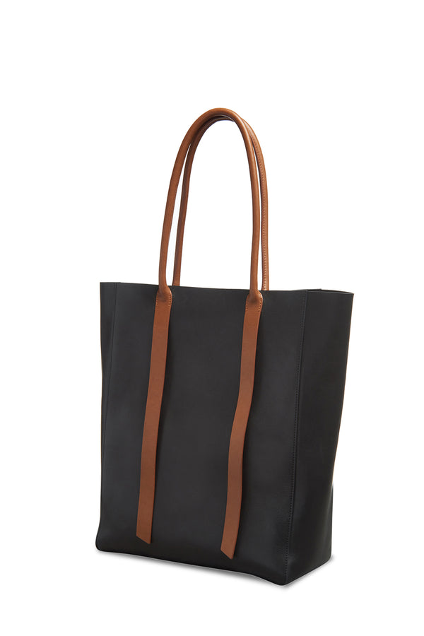 gabriela hearst Marianne Tote Bag in Black & Cognac Leather