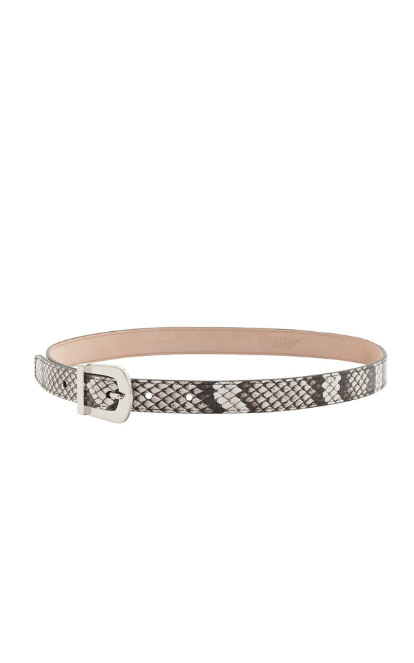 Gabriela Hearst Marija Buckle Belt In Black & White Inversa™ Snakeskin