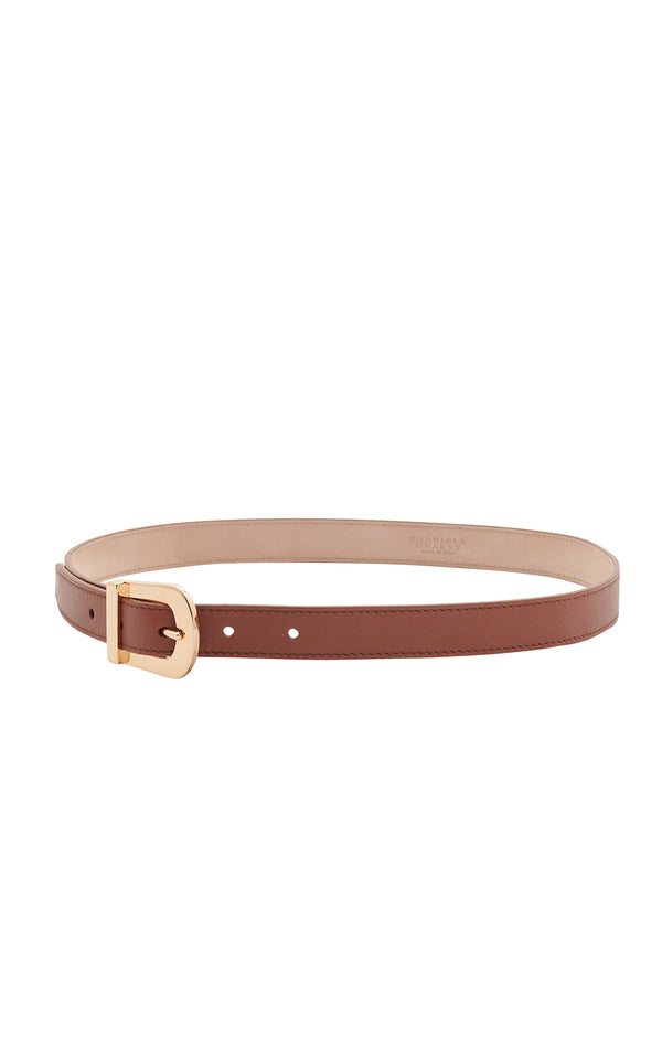 Gabriela Hearst Marija Buckle Belt In Cognac Leather