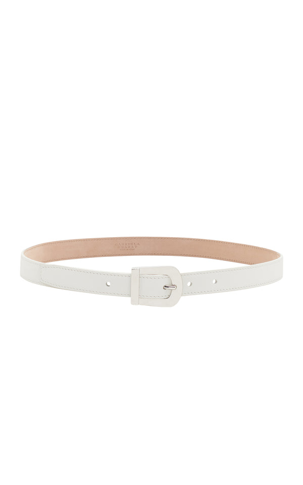 gabriela hearst Marija Buckle Belt in Ivory Leather