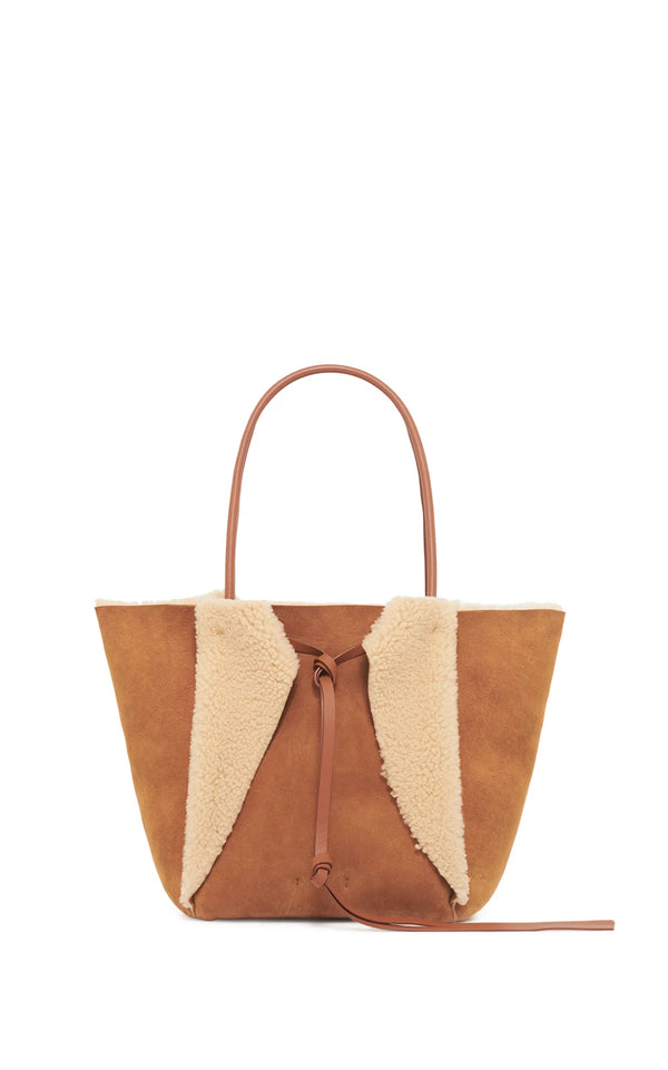 Gabriela Hearst Marija Tote Bag In Cognac Shearling