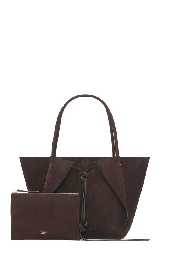 Gabriela Hearst Marija Tote Bag In Dark Brown Suede
