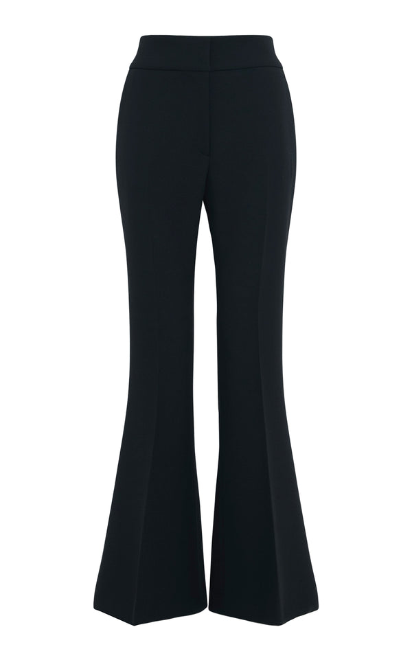 gabriela hearst Marsh Flare Cropped Pant in Black Wool Crepe