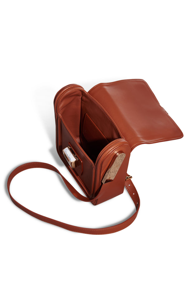 Gabriela Hearst Marvelle Crossbody Bag In Cognac Nappa Leather