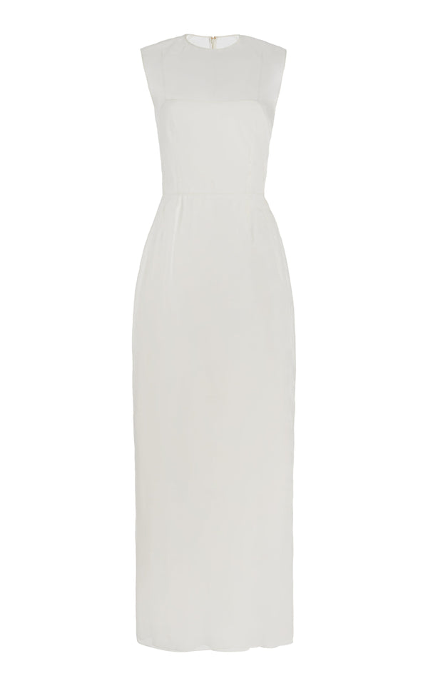 gabriela hearst Maslow Sheer Maxi Dress with Slip in Ivory Silk Organza