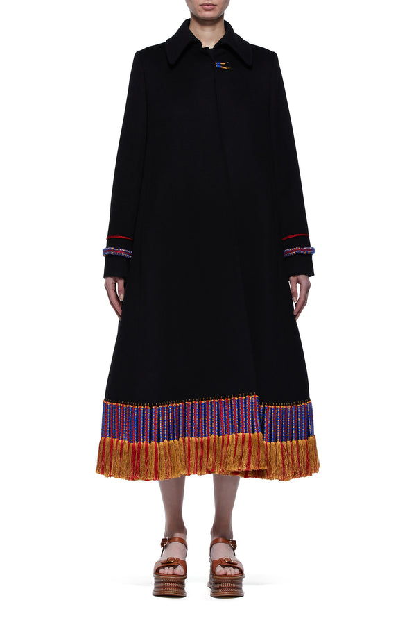 Gabriela Hearst Matrona Coat In Black Lightweight Cashmere