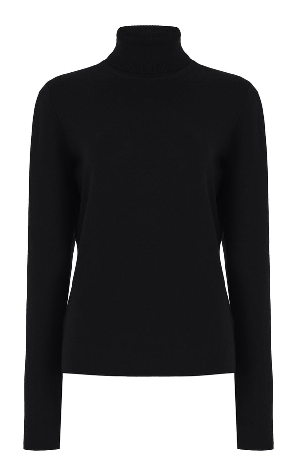 gabriela hearst May Knit Turtleneck in Black Merino Wool Cashmere
