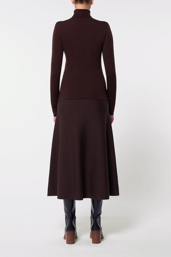 Gabriela Hearst May Knit Turtleneck In Chocolate Merino Wool Cashmere