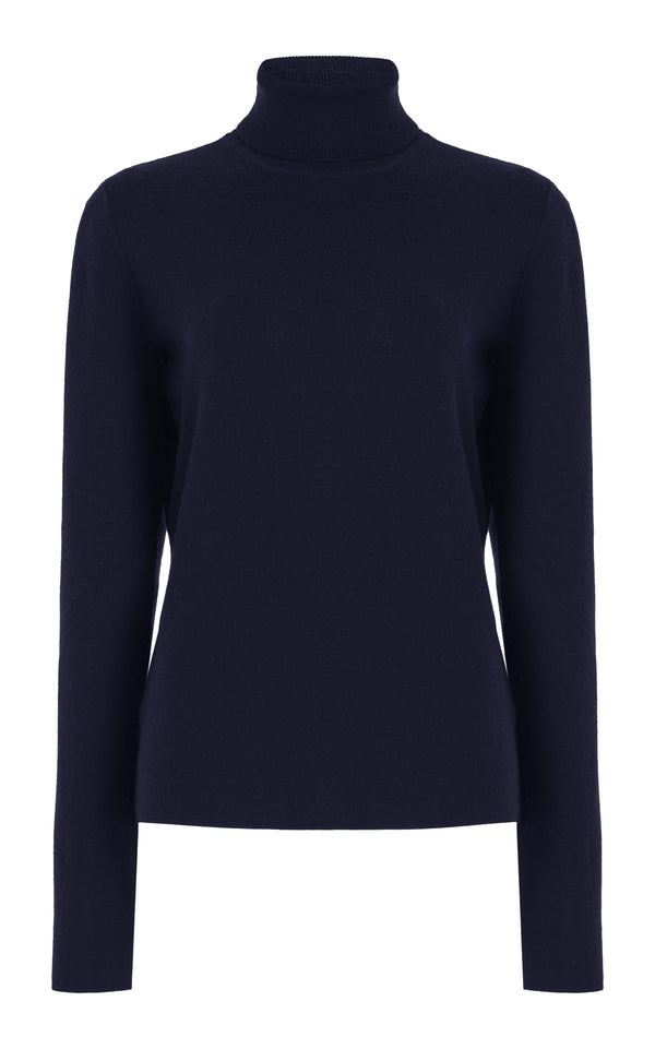 gabriela hearst May Knit Turtleneck in Dark Navy Merino Wool Cashmere
