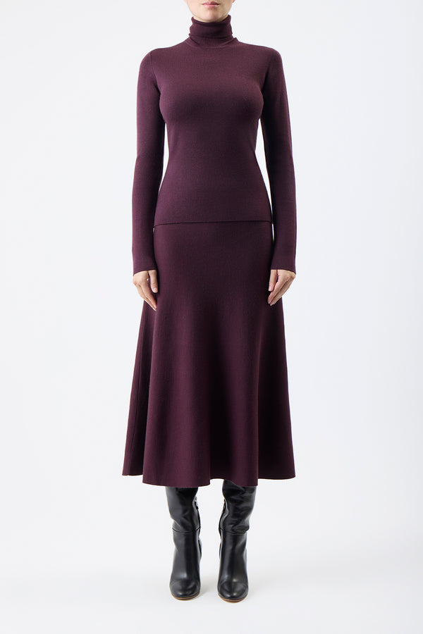 Gabriela Hearst May Knit Turtleneck In Deep Bordeaux Merino Wool Cashmere