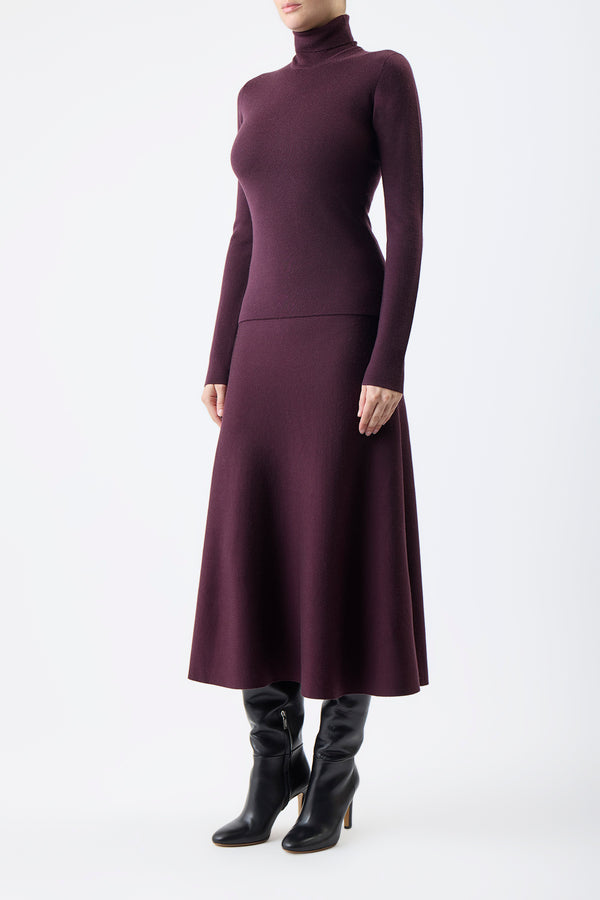 Gabriela Hearst May Knit Turtleneck In Deep Bordeaux Merino Wool Cashmere