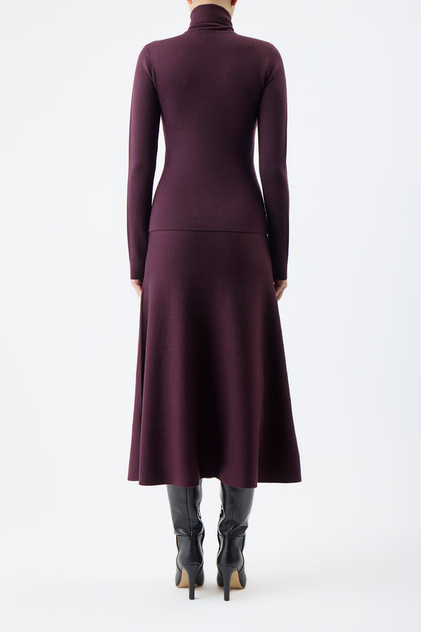 Gabriela Hearst May Knit Turtleneck In Deep Bordeaux Merino Wool Cashmere