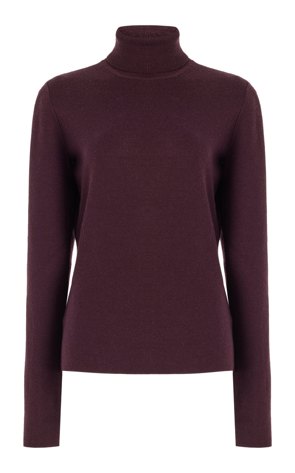 gabriela hearst May Knit Turtleneck in Deep Bordeaux Merino Wool Cashmere