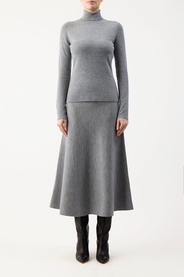 Gabriela Hearst May Knit Turtleneck In Heather Grey Merino Wool Cashmere