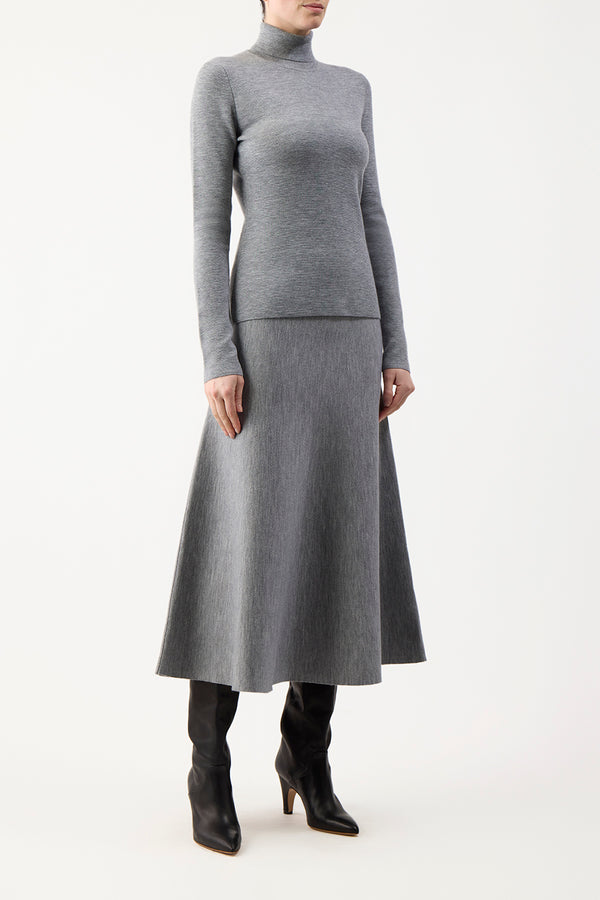 Gabriela Hearst May Knit Turtleneck In Heather Grey Merino Wool Cashmere