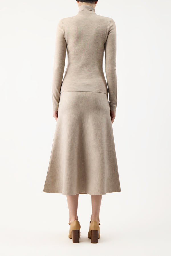 Gabriela Hearst May Knit Turtleneck In Oatmeal Merino Wool Cashmere