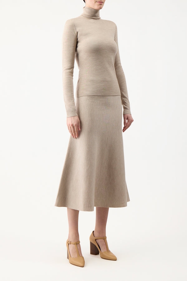 Gabriela Hearst May Knit Turtleneck In Oatmeal Merino Wool Cashmere
