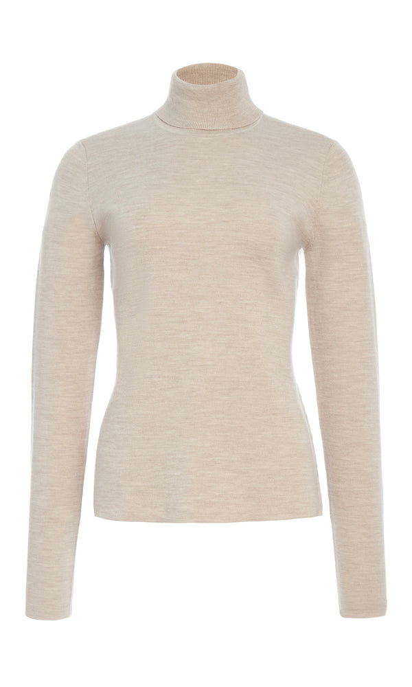 gabriela hearst May Knit Turtleneck in Oatmeal Merino Wool Cashmere