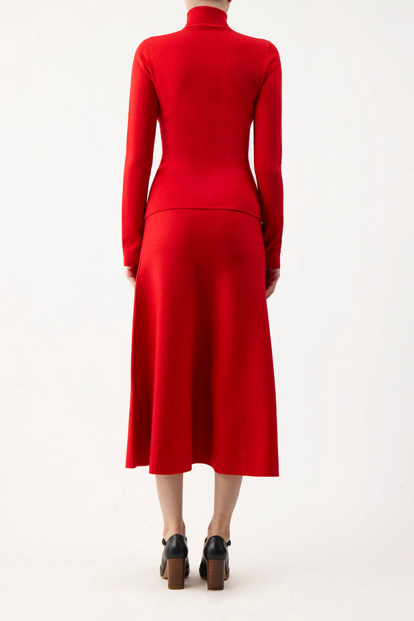 Gabriela Hearst May Knit Turtleneck In Red Topaz Merino Wool Cashmere