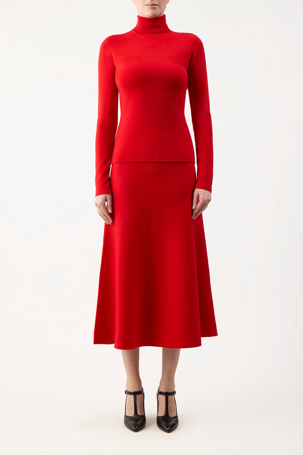 Gabriela Hearst May Knit Turtleneck In Red Topaz Merino Wool Cashmere