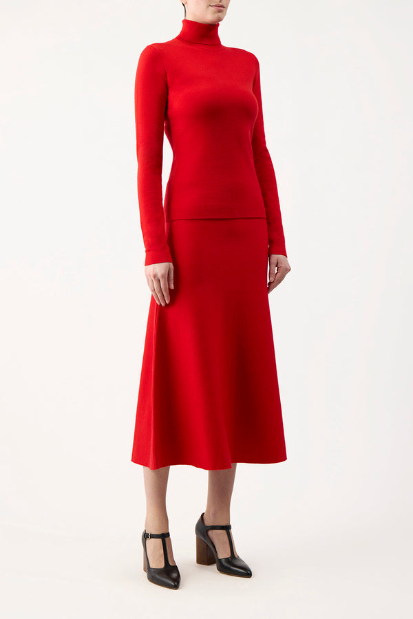 Gabriela Hearst May Knit Turtleneck In Red Topaz Merino Wool Cashmere