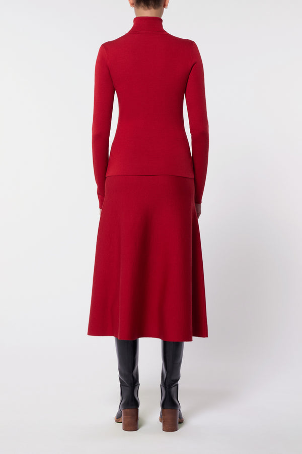 Gabriela Hearst May Knit Turtleneck In Scarlet Red Merino Wool Cashmere