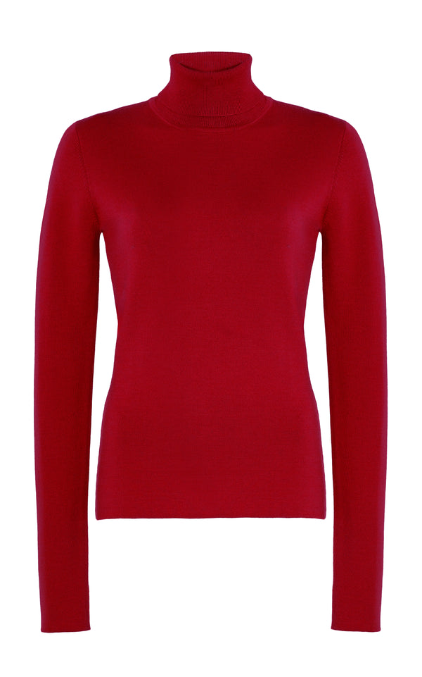 gabriela hearst May Knit Turtleneck in Scarlet Red Merino Wool Cashmere