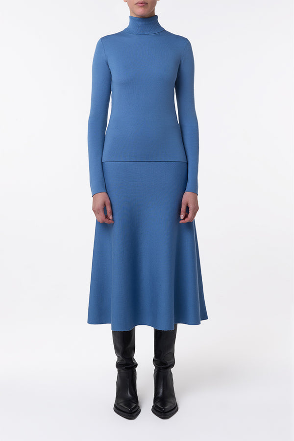 Gabriela Hearst May Knit Turtleneck In Sky Merino Wool Cashmere