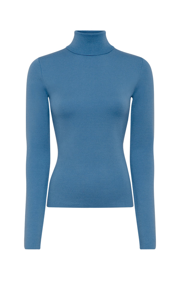 gabriela hearst May Knit Turtleneck in Sky Merino Wool Cashmere