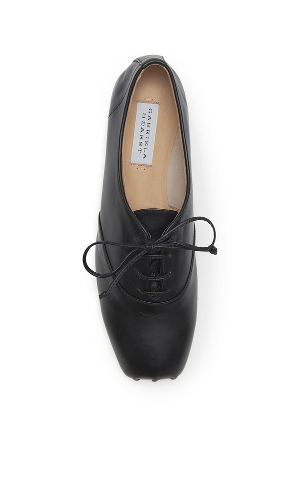 Gabriela Hearst Maya Oxford Flat Shoe In Black Nappa Leather