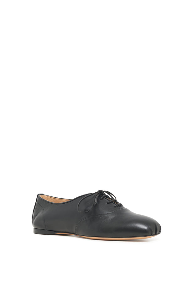 Gabriela Hearst Maya Oxford Flat Shoe In Black Nappa Leather