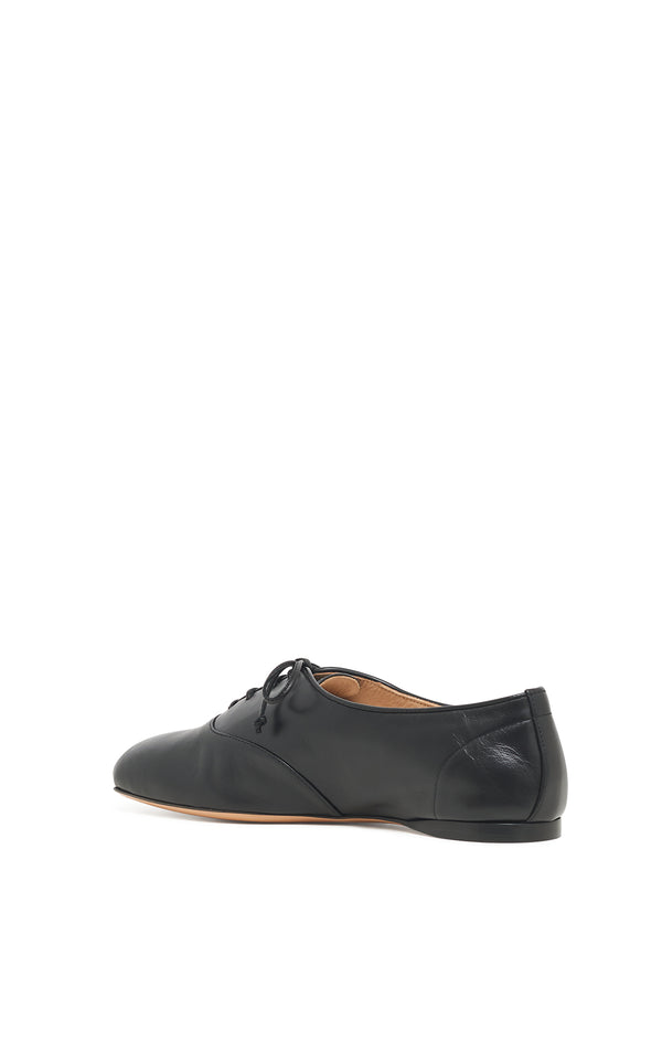 Gabriela Hearst Maya Oxford Flat Shoe In Black Nappa Leather