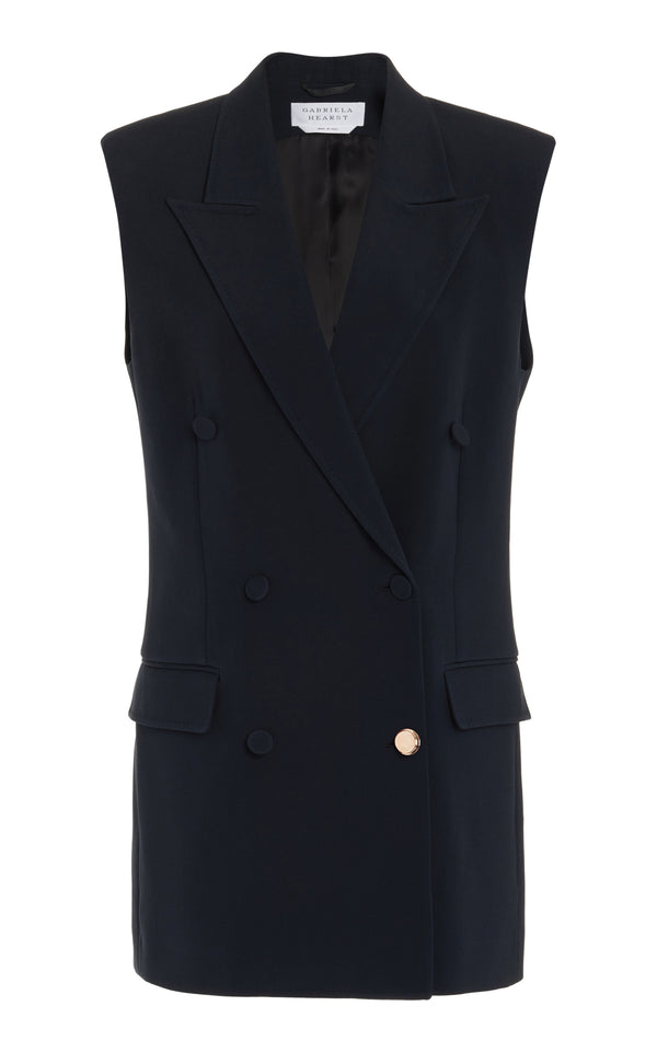 gabriela hearst Mayte Vest in Black Sportswear Wool