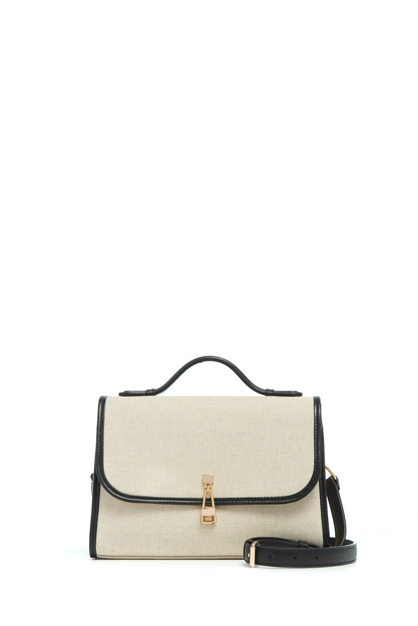 gabriela hearst Medium Leonora Flap Bag in Beige Linen