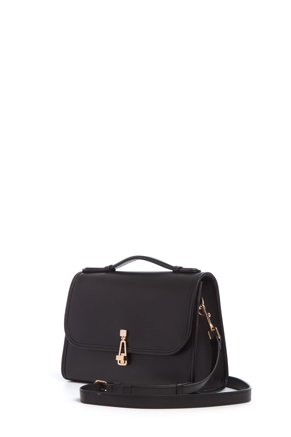 Gabriela Hearst Medium Leonora Flap Bag In Black Leather