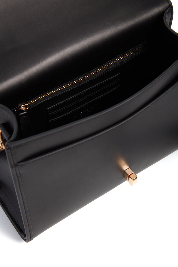 Gabriela Hearst Medium Leonora Flap Bag In Black Leather