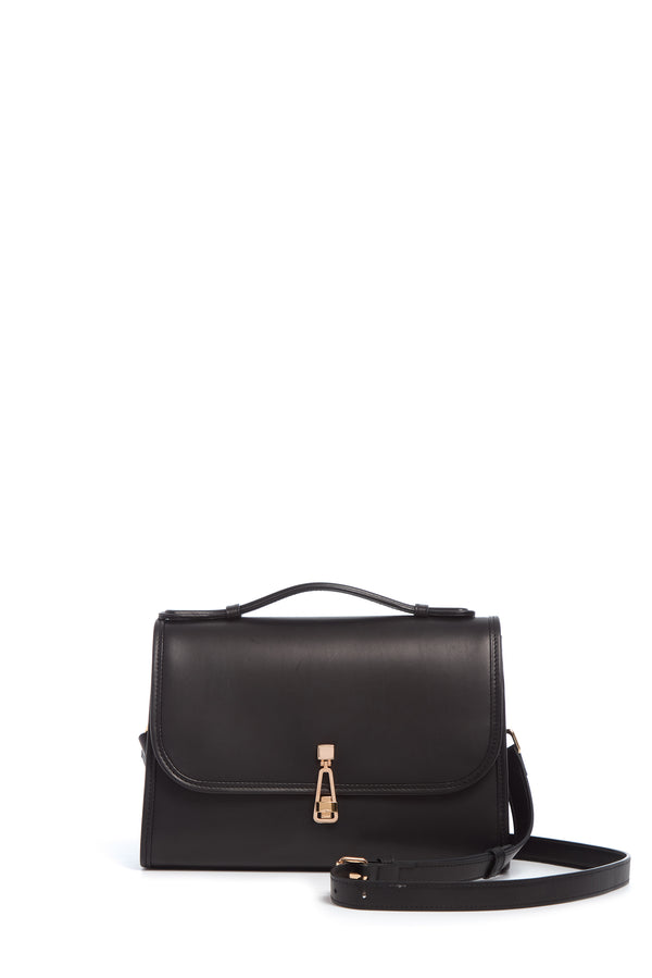 Gabriela Hearst Medium Leonora Flap Bag In Black Leather