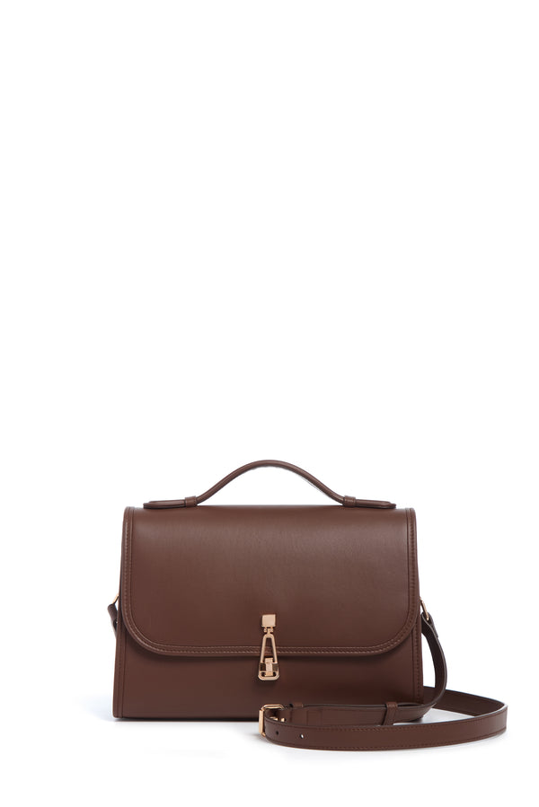 gabriela hearst Medium Leonora Flap Bag in Chocolate Leather