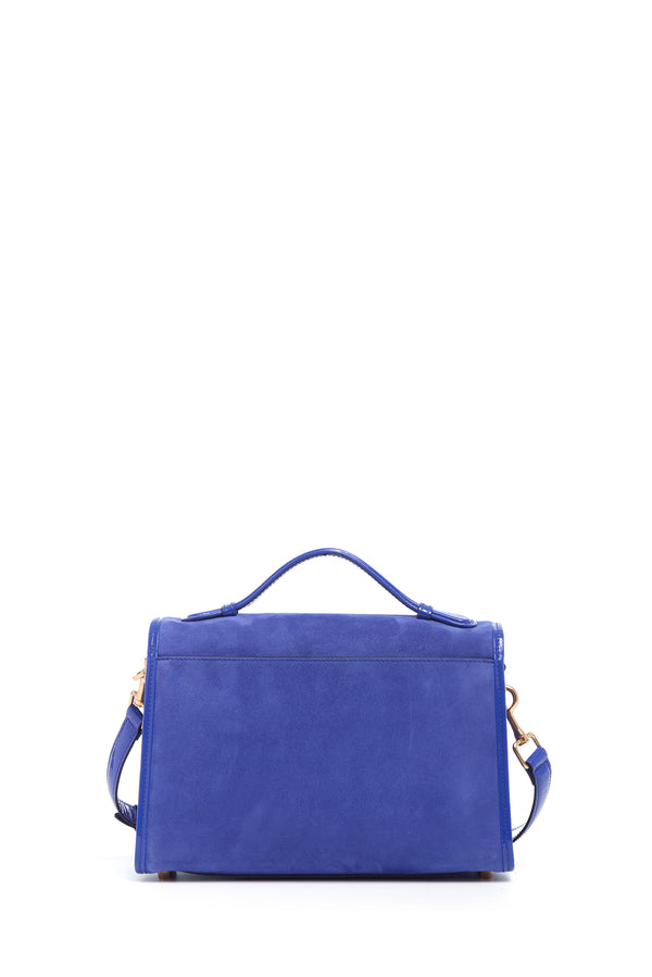 Gabriela Hearst Medium Leonora Flap Bag In Cobalt Suede